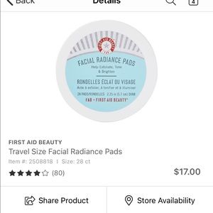 First aid beauty facial radiance pads